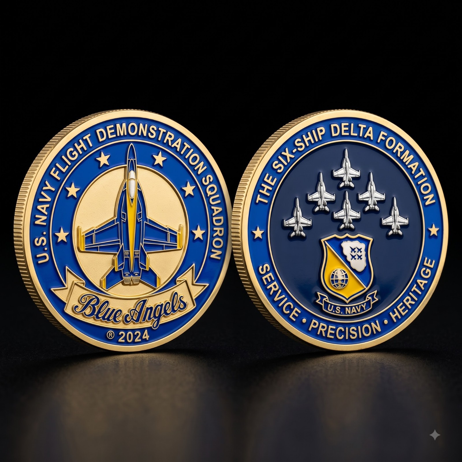 F/A Super Hornet Blue Angels US Navy Challenge Coin F/A Super Hornet Blue Angels US Navy Challenge Coin