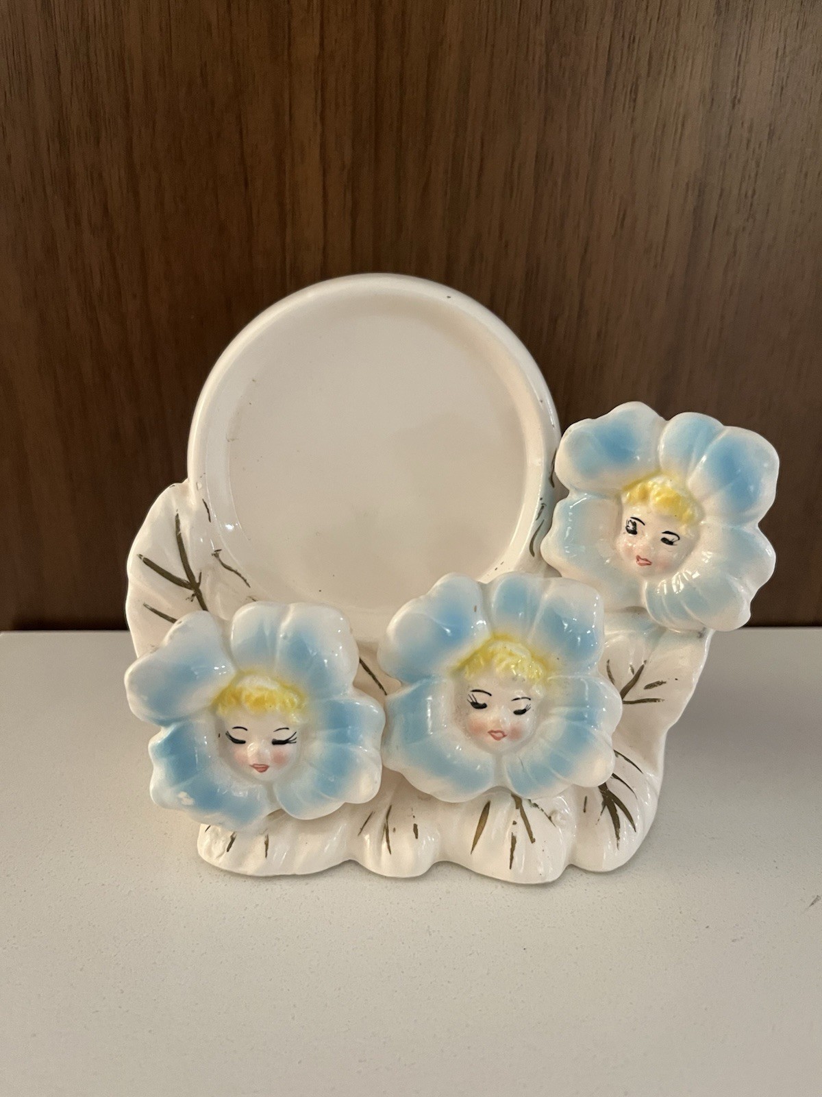 Rare Vtg Anthropomorphic Flower Face Girls Lipstick Holder I.W. Rice PY Japan