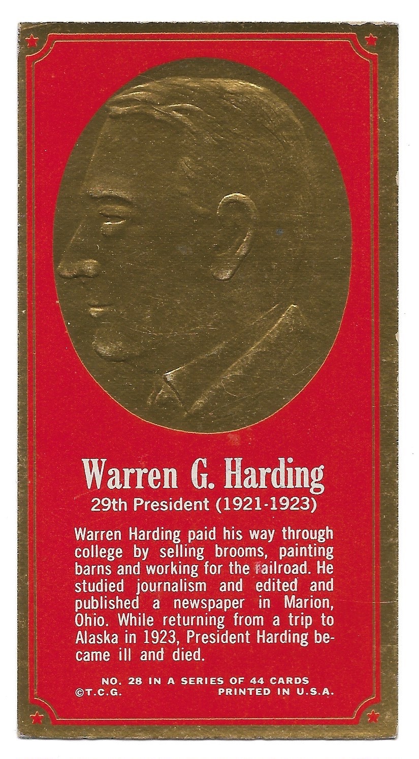1965 Presidents and Famous Americans WARREN G. HARDING #28