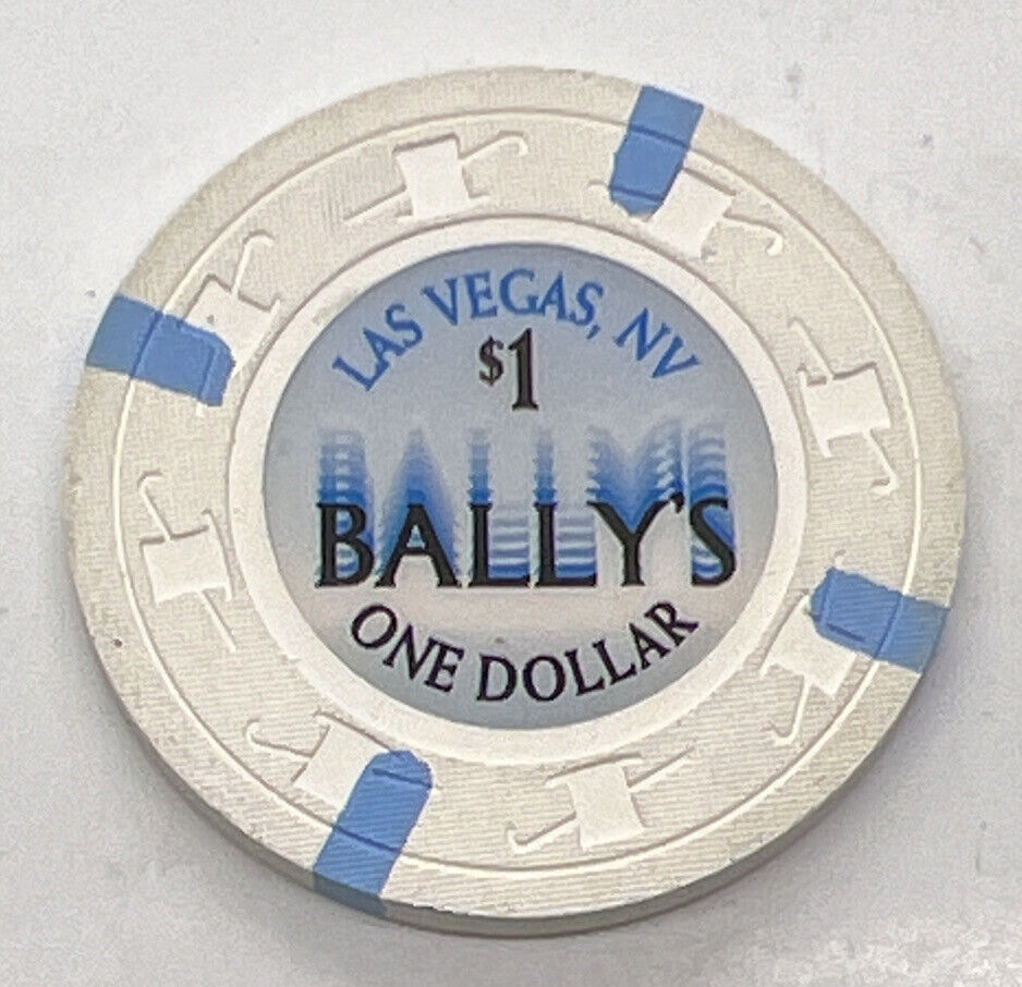 Bally’s Hotel Casino Las Vegas Nevada NV $1 Chip White Blue H&C LCV / SCV 2008