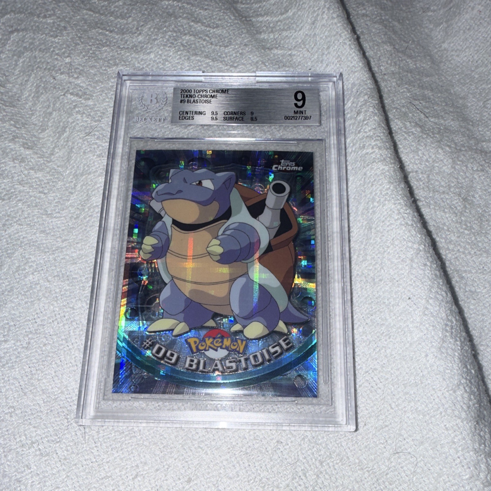 Topps 2000 Pokémon Chrome Tekno-Chrome #9 Blastoise Hologram BGS 9