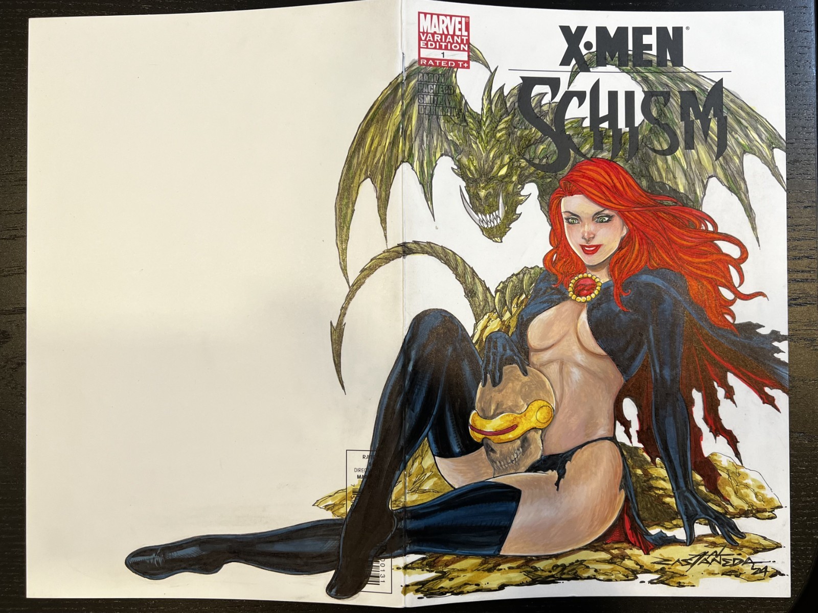 Original Art Comic Sketch Cover - Madelyne Pryor- Double Page Spread