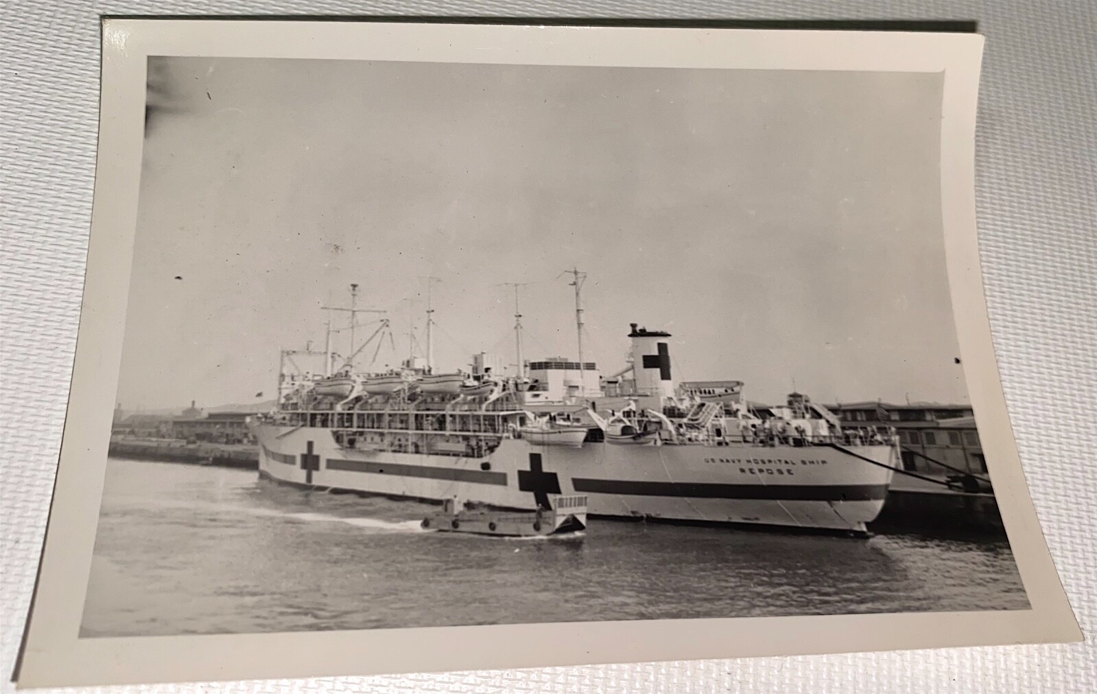 Rare Antique American US Navy Hospital Ship Repose Snapshot Photo China C.1947
