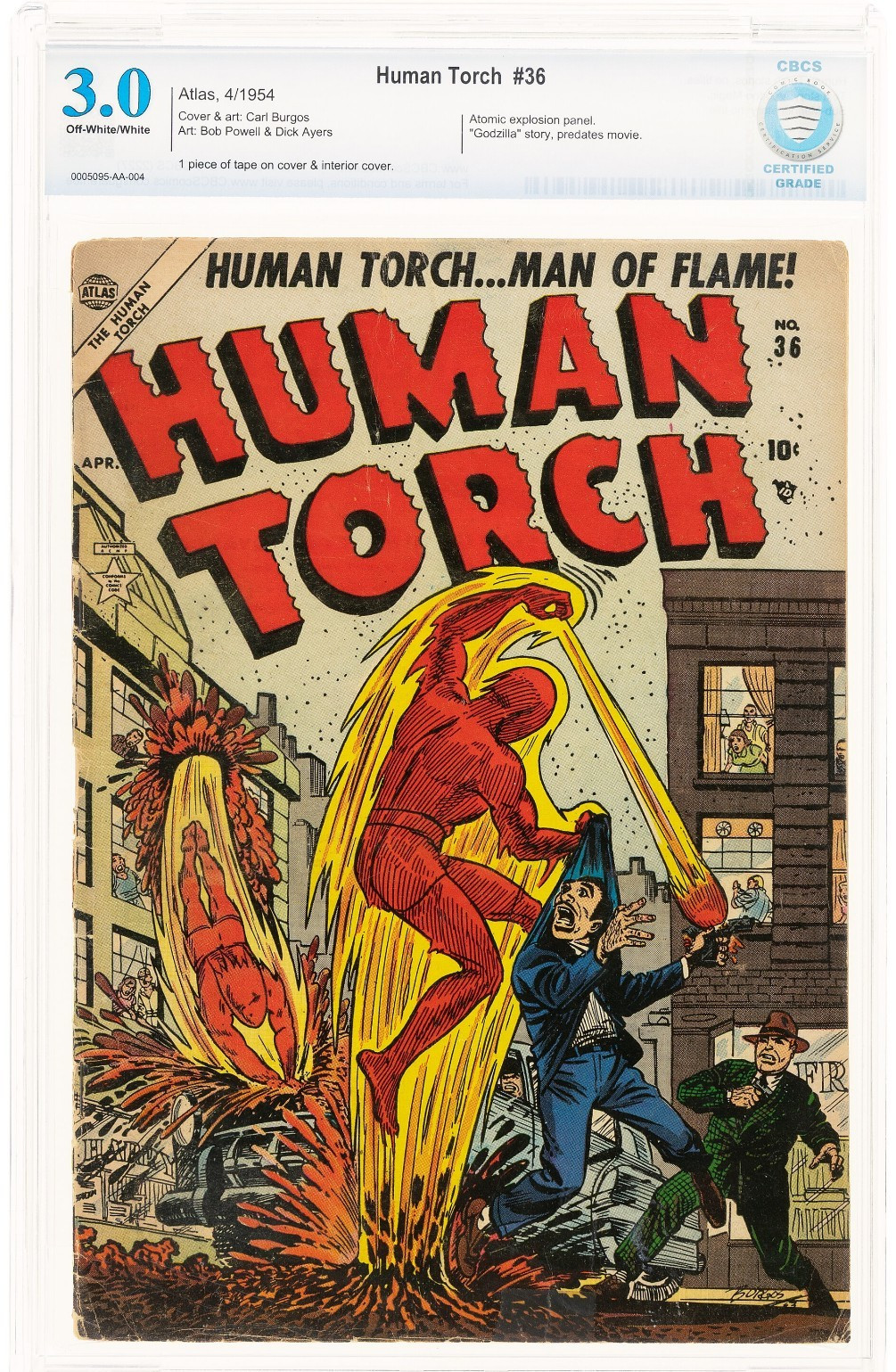 ⭐ HUMAN TORCH #36 CBCS 3.0 Golden Age ATLAS COMICS Carl Burgos Cover 1954 ⭐
