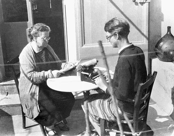 Emma Goldman left dictates last chapters of memoirs to secretary E- Old Photo