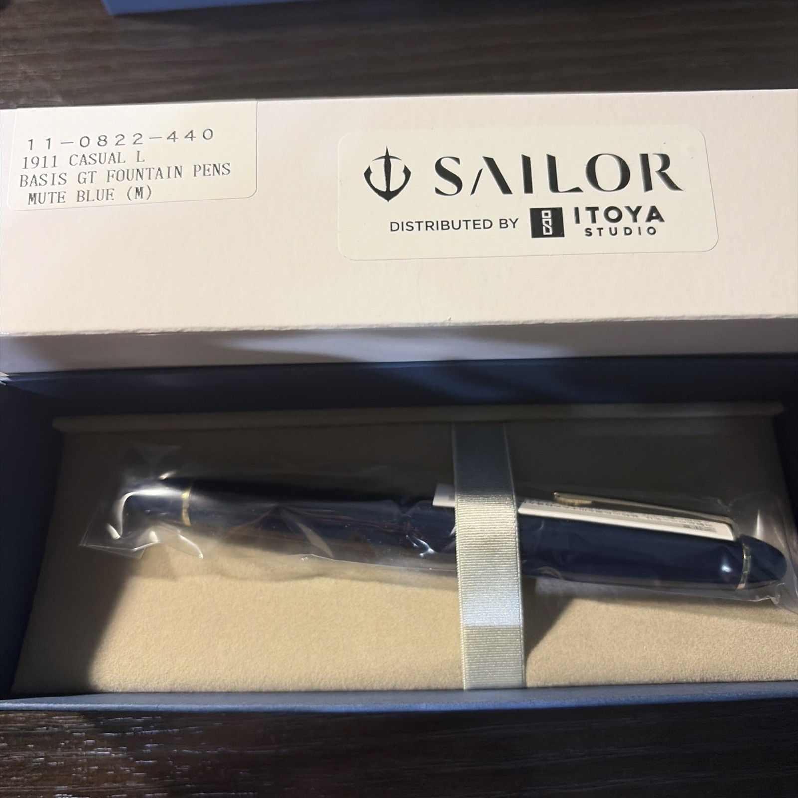 Sailor 1911 Casual L Stable Fountain Pen in Muted Blue, Gold Trim, Medium Point