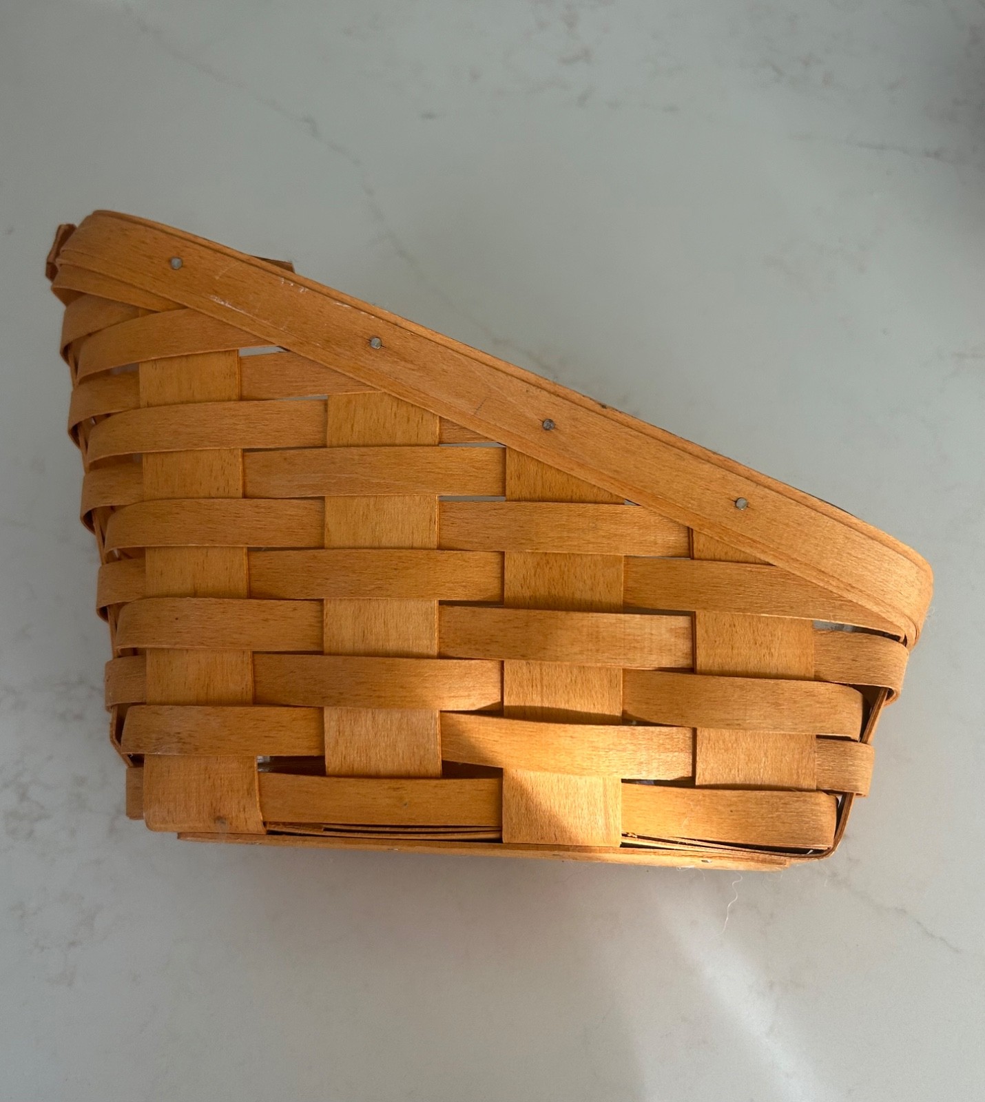 Longaberger 1997 Sleigh Slanted Fruit Vegetable Basket w/Protector - Retired