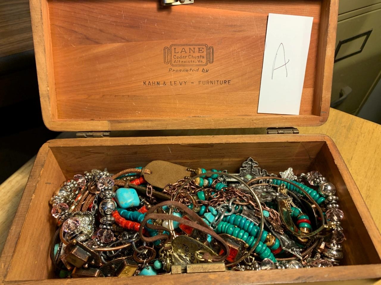 Vintage Lane Box Presented by Kahn & Levy - Furniture with Costume Jewelry #A