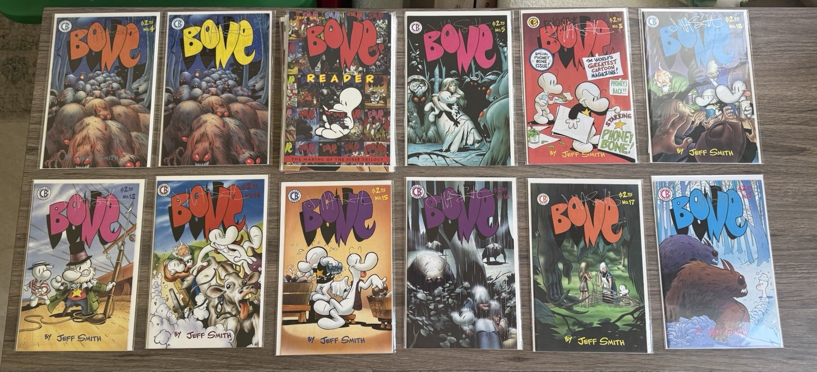 Signed Jeff Smith Bone Comic Lot of 19 COA’s Very Cool Covers 🔥🔥