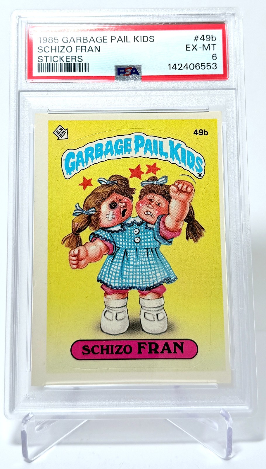 1985 Topps Garbage Pail Kids Series 2 - #49b Schizo Fran - PSA 6 EX-MT