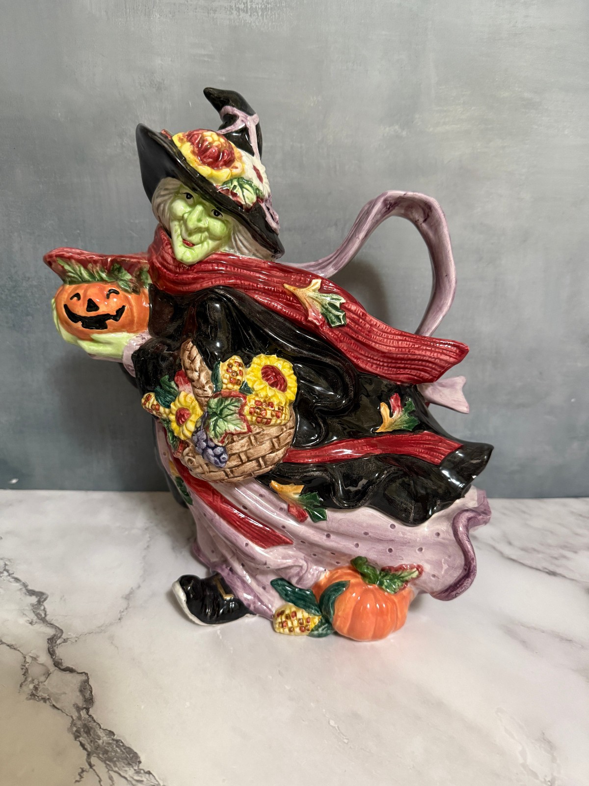 Vintage Fritz and Floyd Halloween 1995, Harvest Witch 1.5 Qt Pitcher