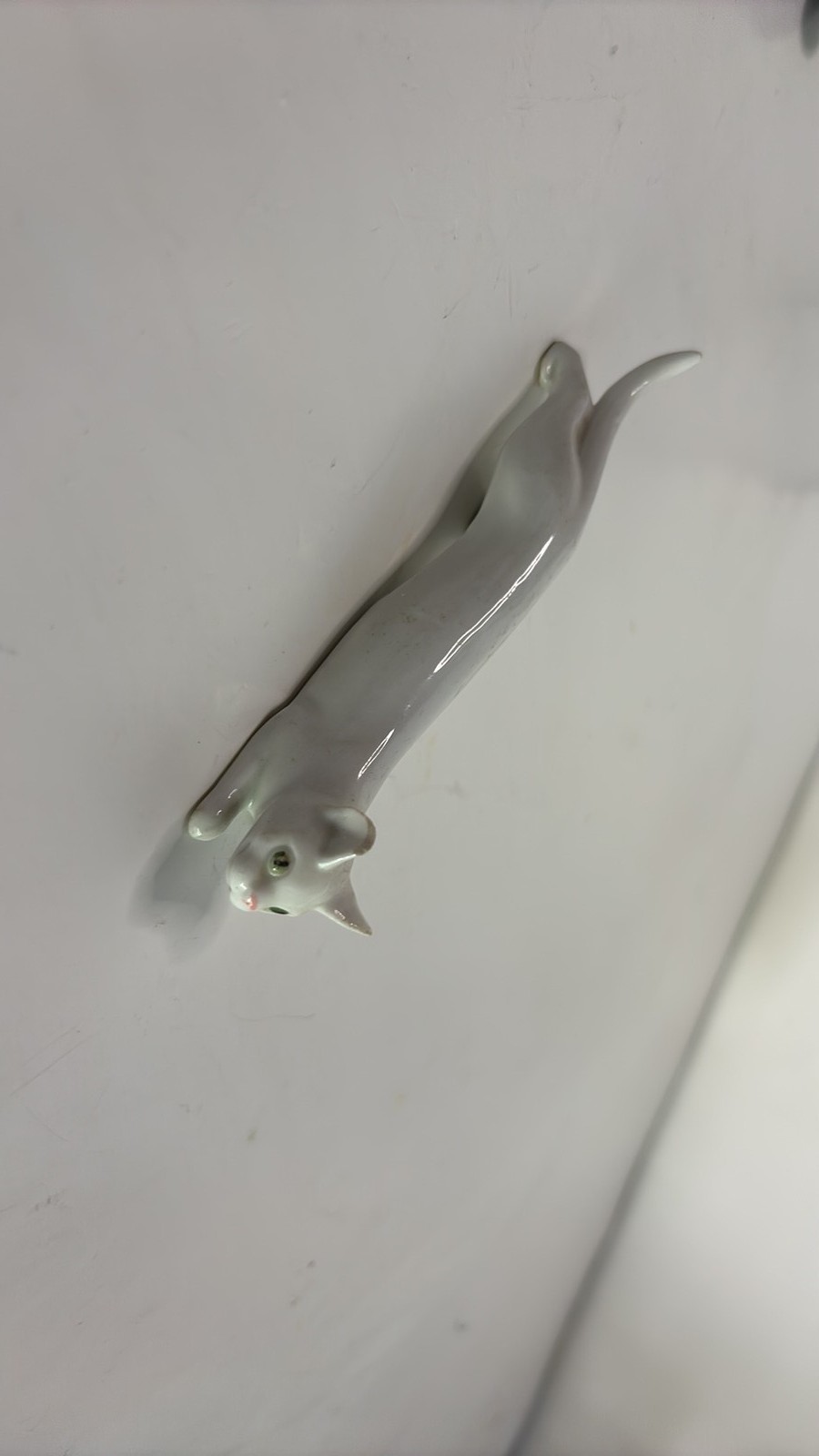 Vintage Fritz Pfeffer Gotha Porcelain Stretching Cat Figurine