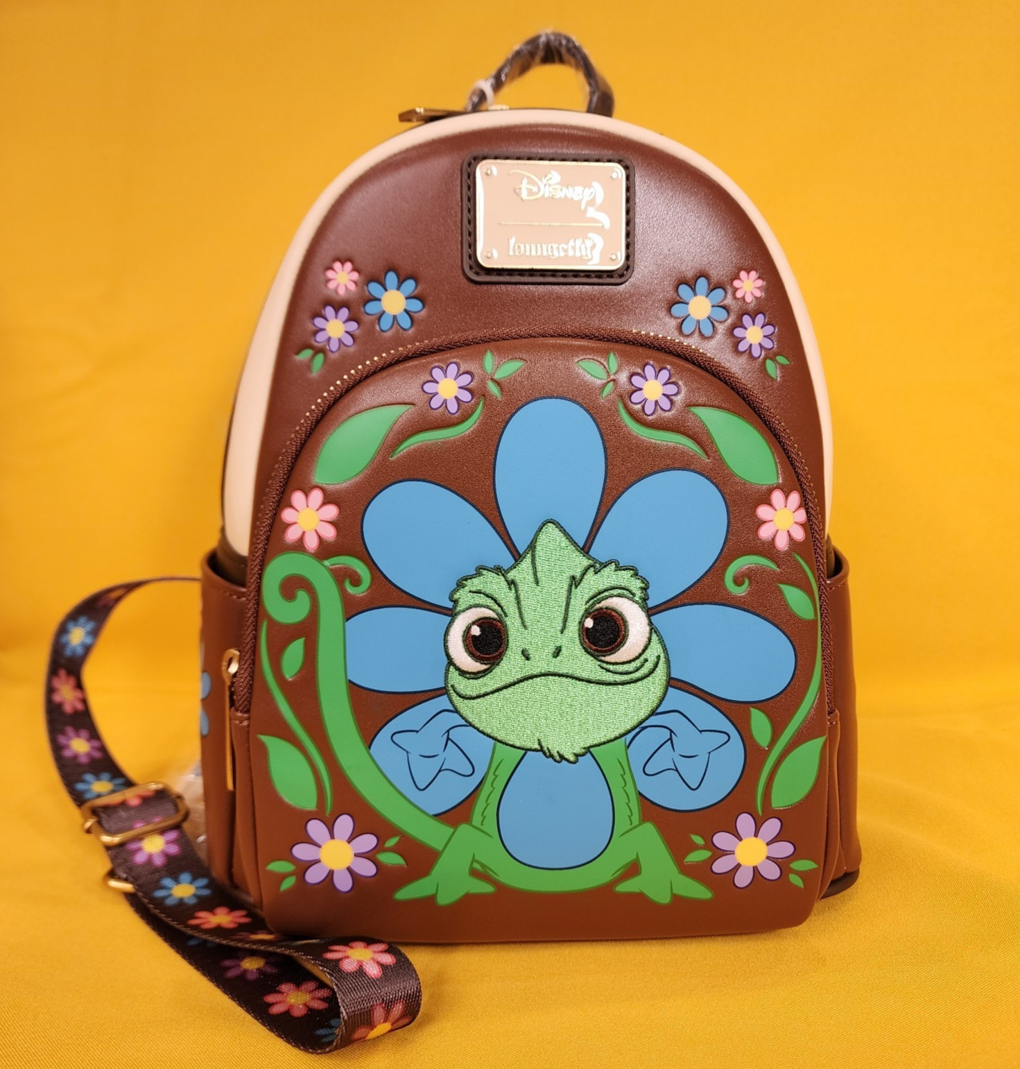 Loungefly Disney Princess Tangled Pascal Flower Face Daisy Mini Backpack NEW