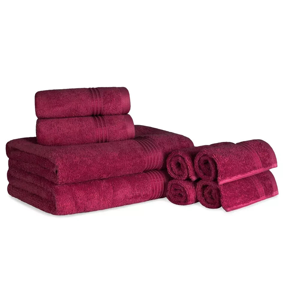 Egyptian Cotton Highly Absorbent Solid 8-Piece Ultra Soft Towel Set