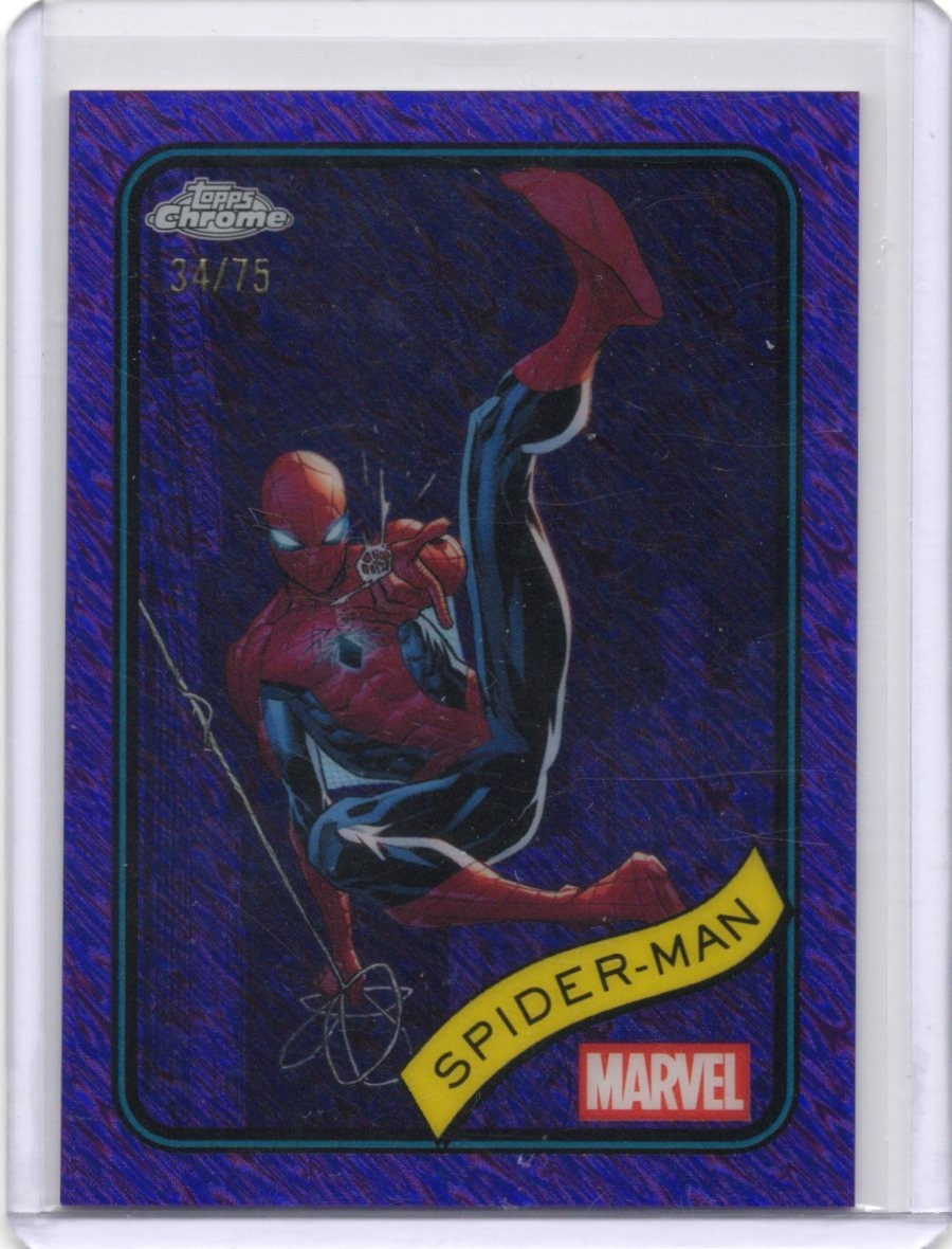 SPIDER-MAN 2025 TOPPS CHROME MARVEL PURPLE SHIMMER #34 /75