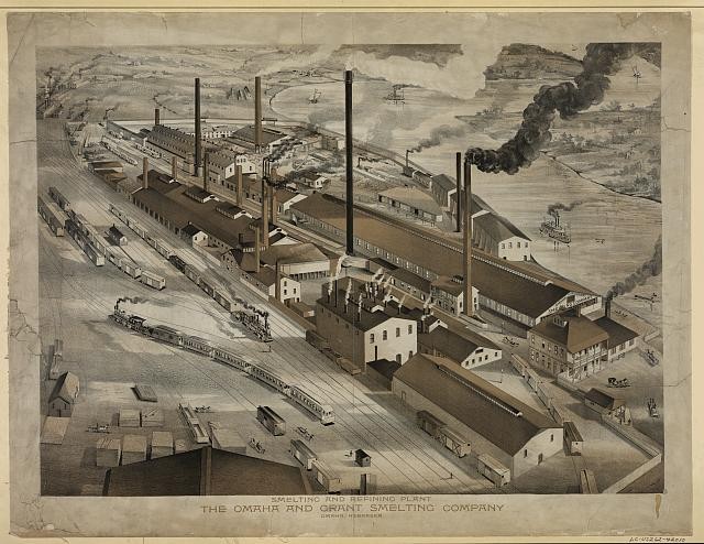 Photo:Omaha Nebraska Omaha and Grant Smelting Co Plant 1900s Aerial View