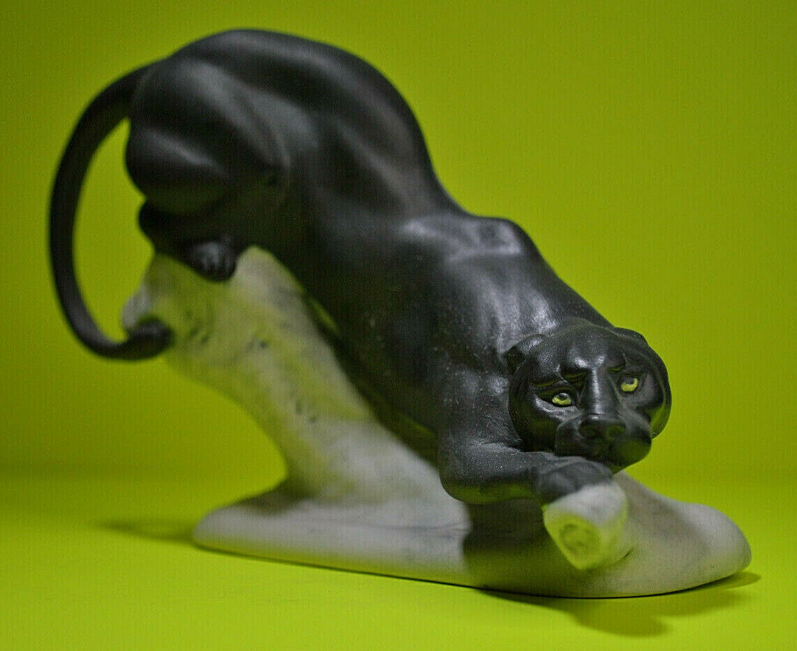 PORCELAIN Figurine PANTHER Black.RARE.UNIQUE.Simply perfect.Hand Painted@
