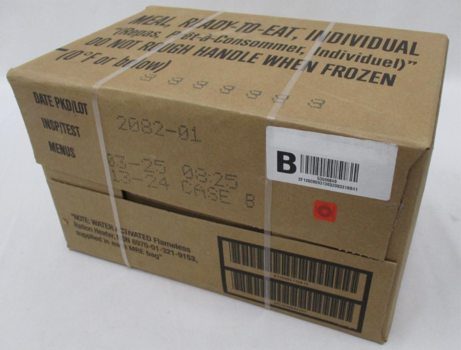 MRE U.S Military Meals Case B Menu MREs 12 Ready to Eat 2025 INSP