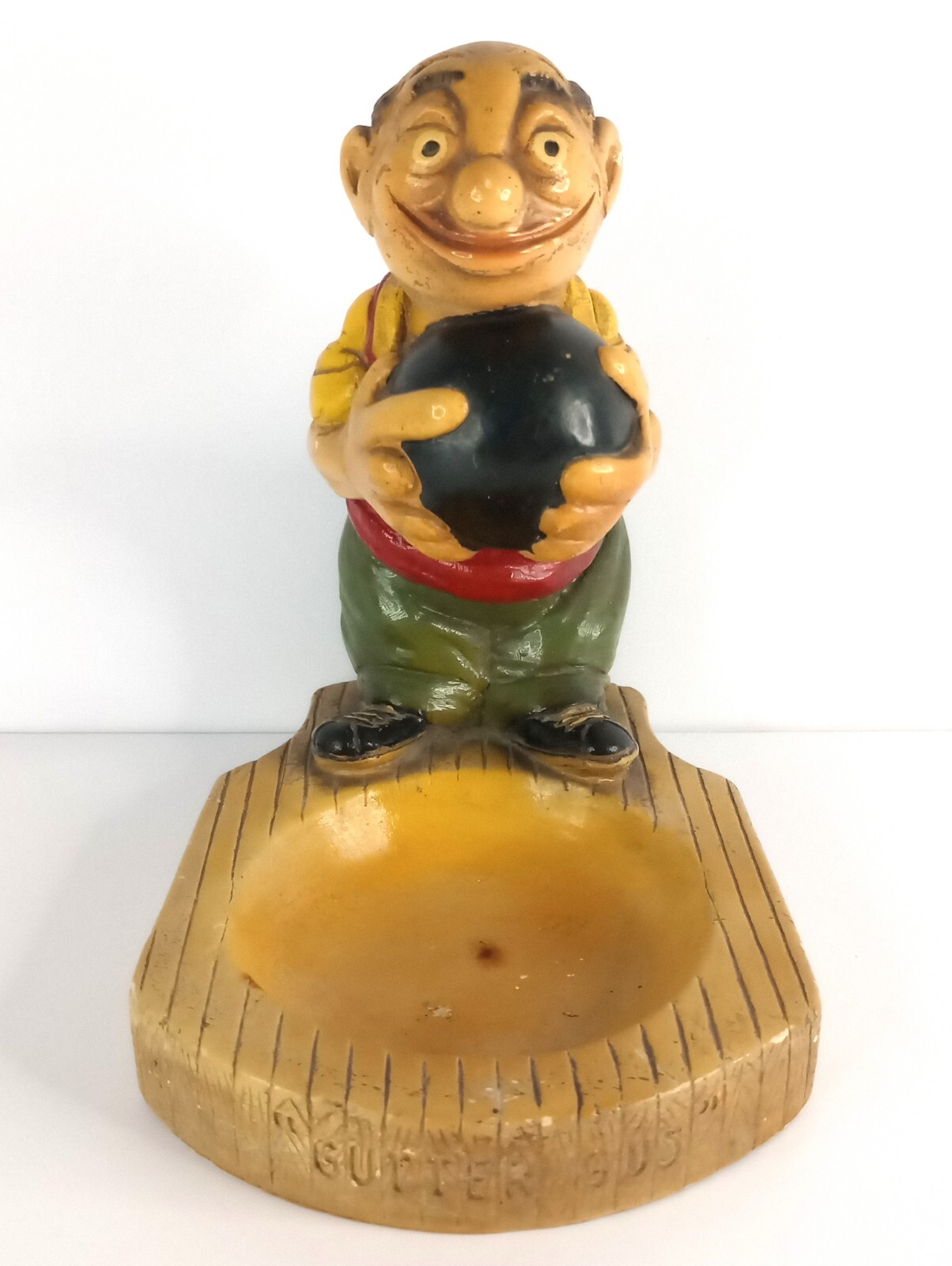 Vintage 1950's GUTTER GUS ASHTRAY - Chalkware Bowling Walt Ditzen Jack Lambert