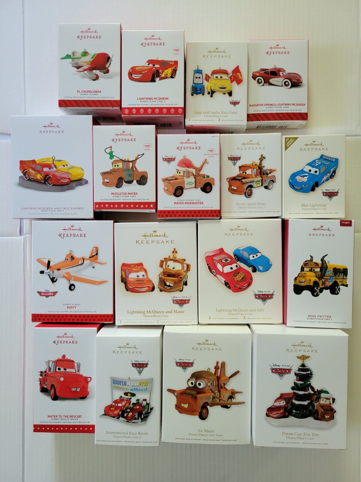 Lot of 17 Hallmark Ornaments Disney's Cars Movie - Lightning McQueen, Mater