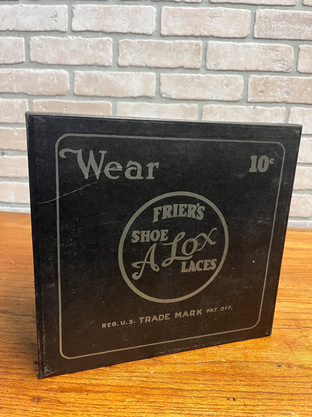Vintage 1930s Frier\'s Alox Shoe Laces Store Advertising Display Cabinet 4-Drawer