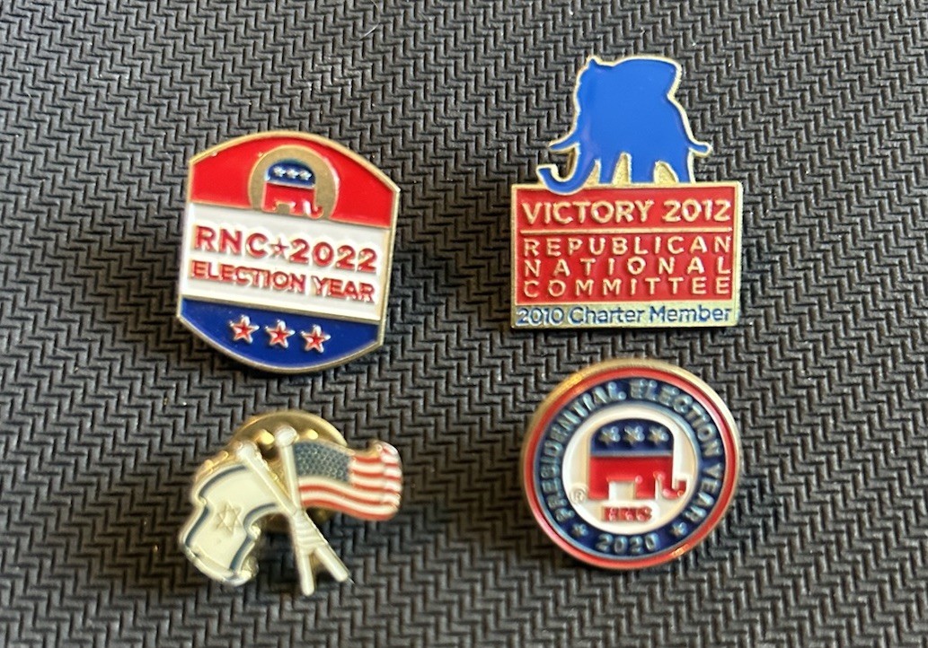 Vintage Republican Lapel Pins Political Party Set of 4