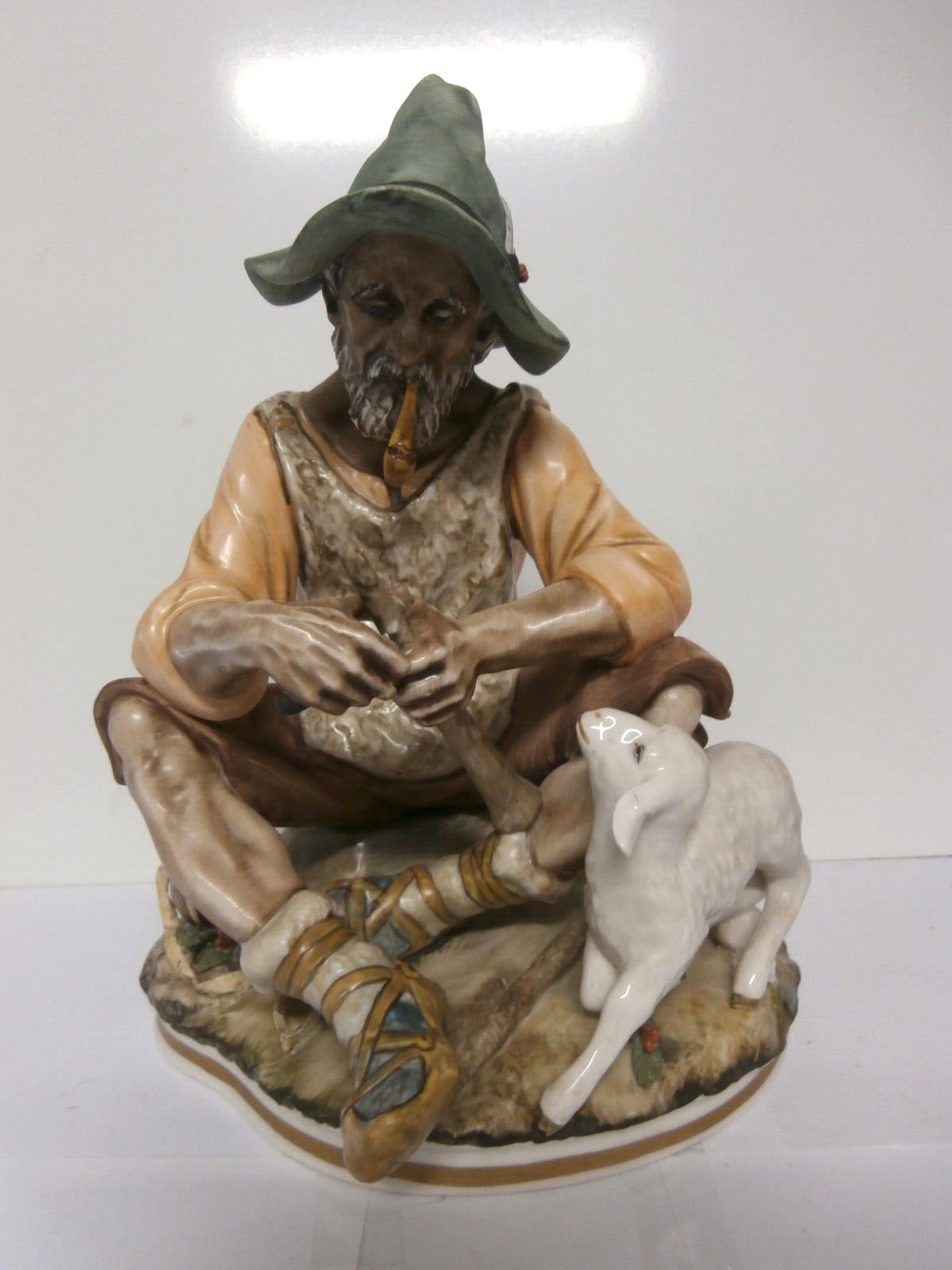 VTG 1950’s Sandizell, Hoffner & Co Old German Shepherd w Lamb Porcelain figurine