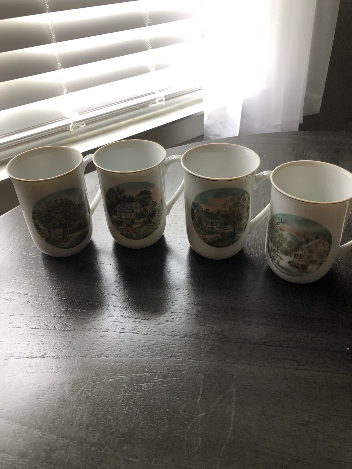 Vintage Currier And Ives Original 4 Season Set