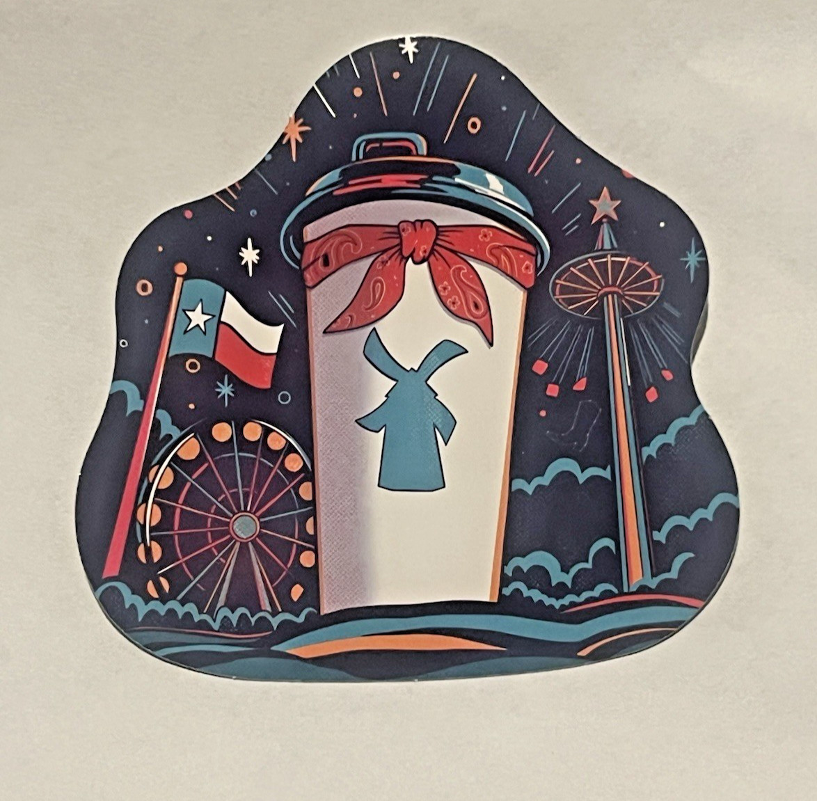 Dutch Bros Texas State Fair Sticker Rare Coffee Cup Texas Flag Ferris Wheel 9/25