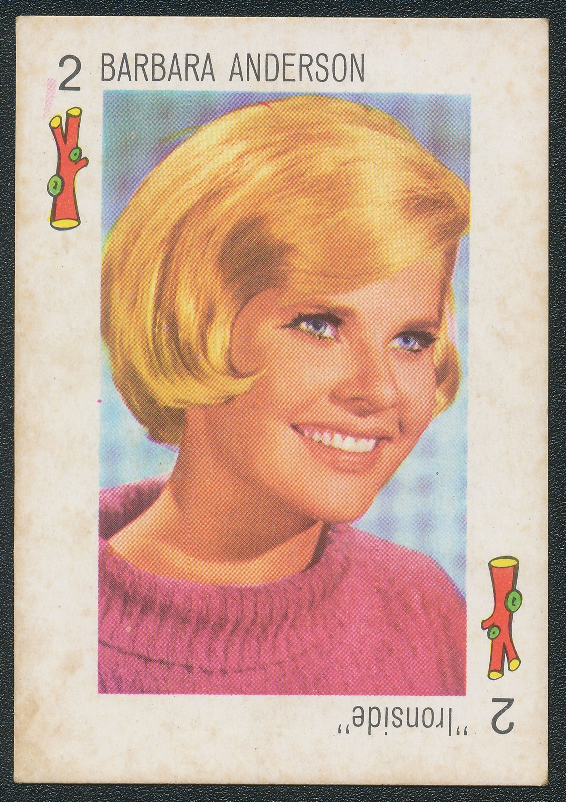 1969 BARBARA ANDERSON \'IRONSIDE\' TELE BANCO CANCION MOVIE & TV CARD SPAIN VG/EX