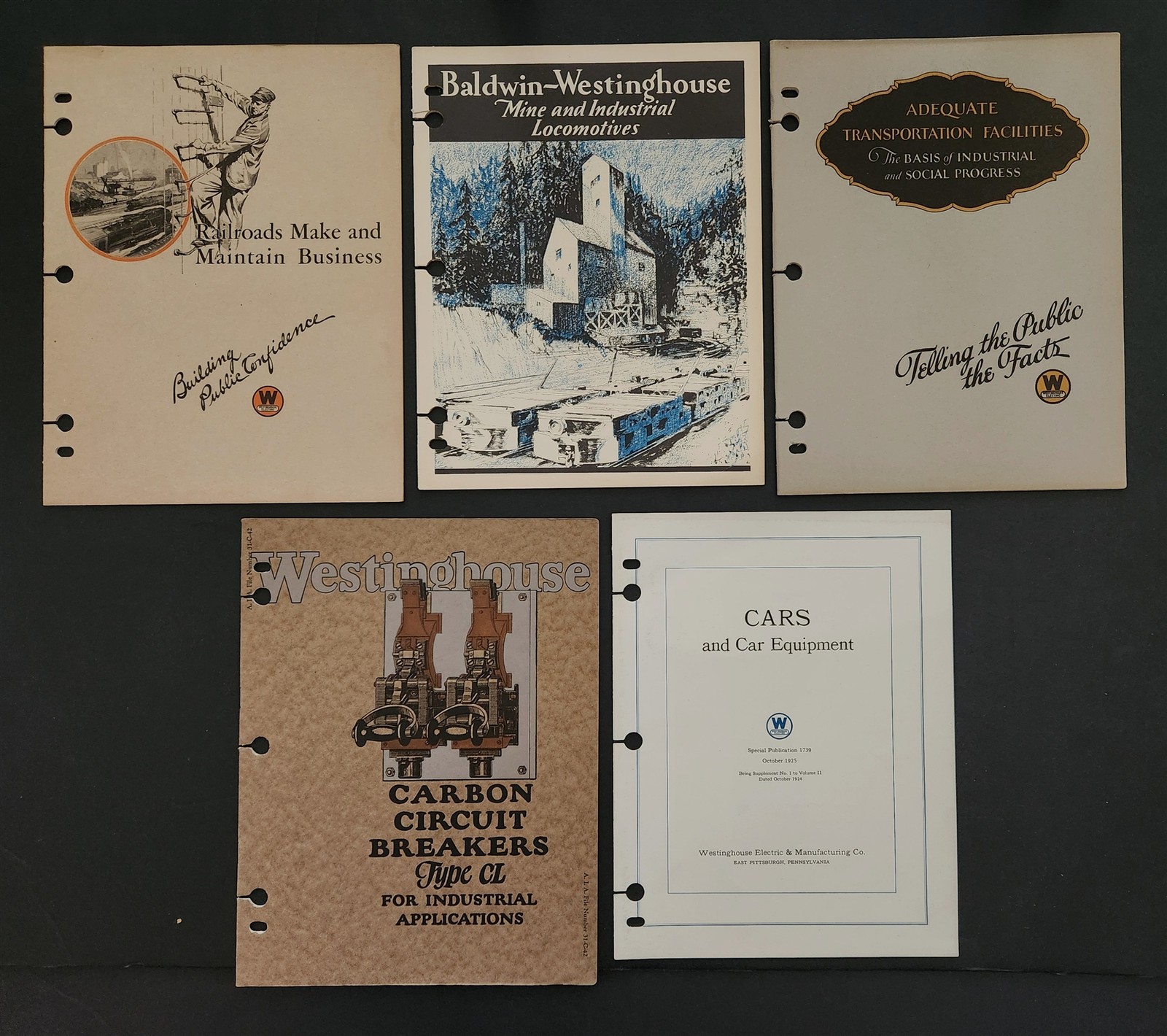 1920s antique WESTINGHOUSE ELECTRIC BALDWIN-WESTINGHOUSE railway catalogs LOT