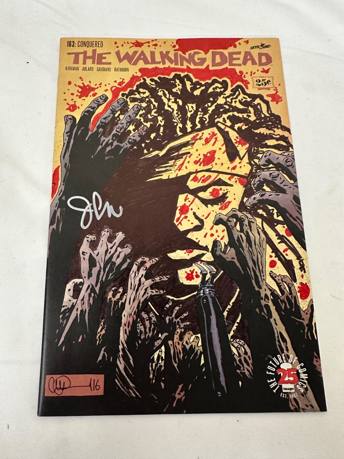 THE WALKING DEAD #163 CONQUERED SKETCH ART COVER SIGNED COMIC