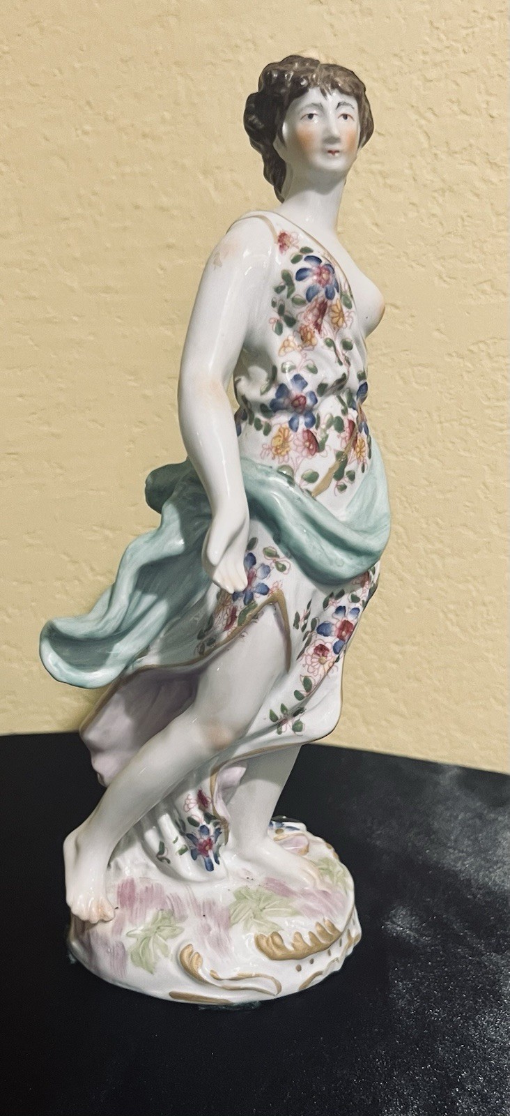Antique 19th Century Roman Goddess Juno & Peacock Porcelain Figurine Statue