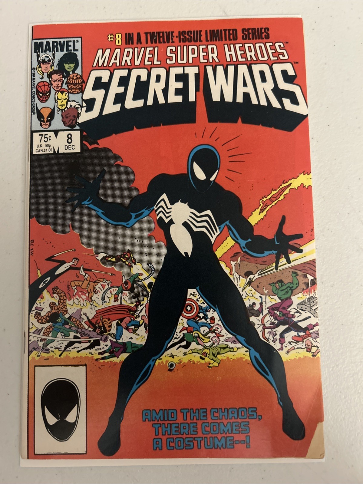 MARVEL COMICS SUPER HEROES SECRET WARS #8 ORIGIN Spider-Man BLACK COSTUME 1984