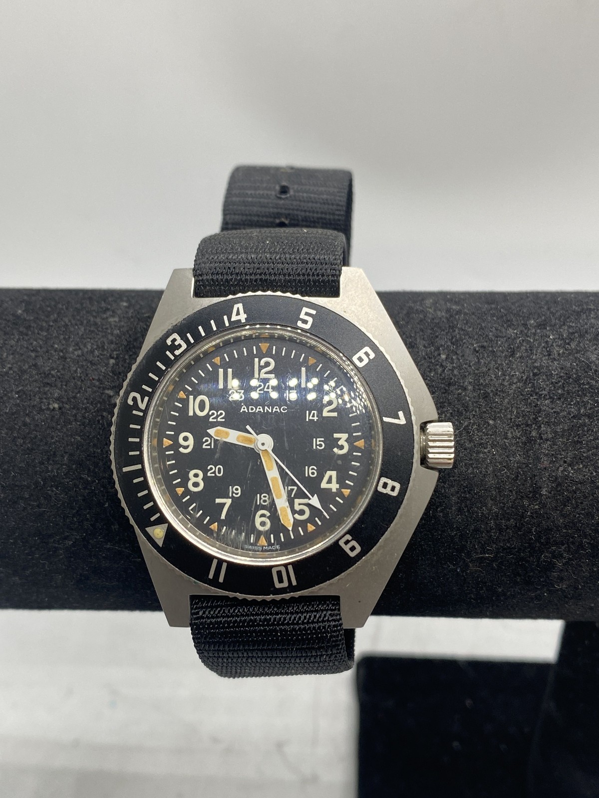 Vintage 1986 Adanac Gallet & Co Military Diver Navigator Men's Watch COA