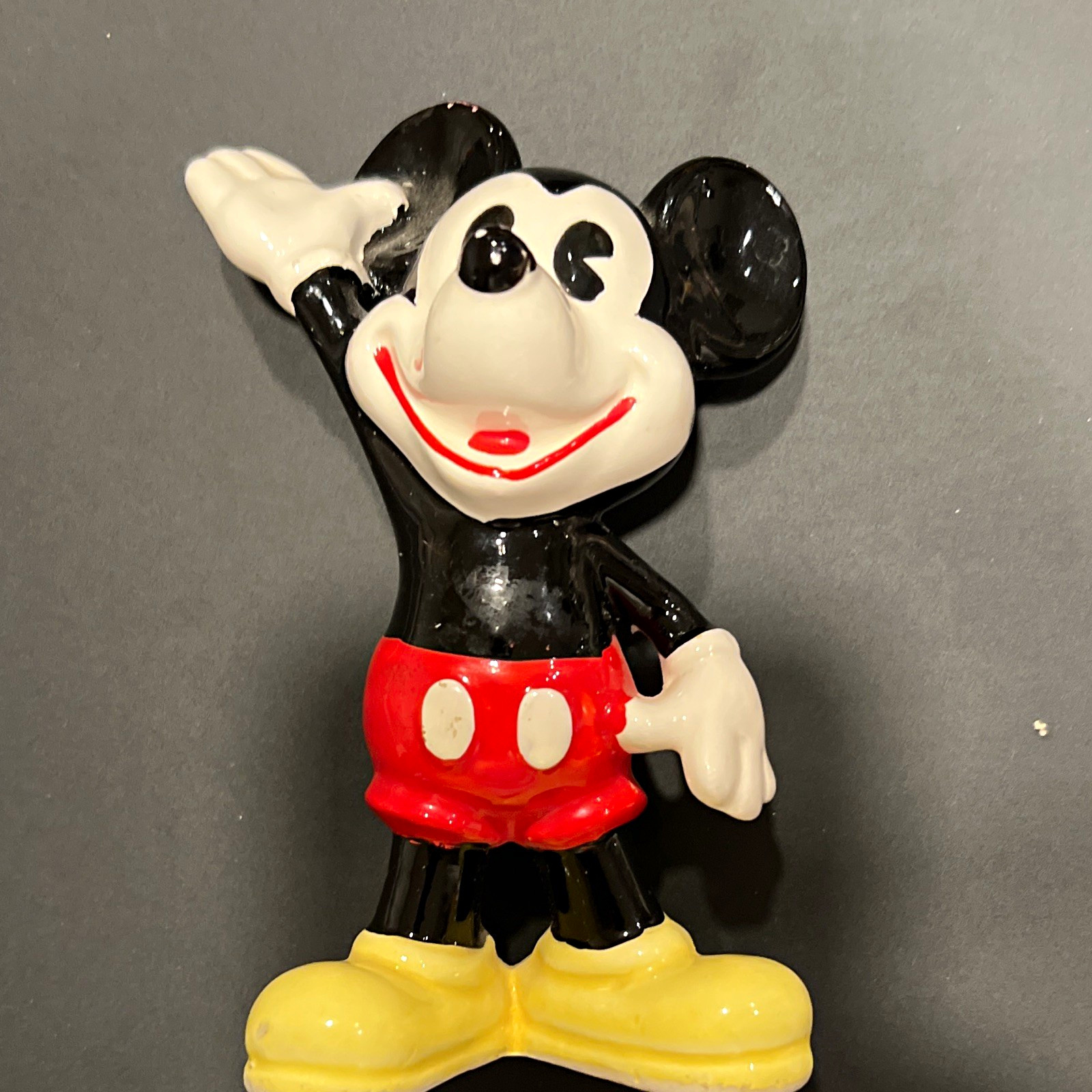 Disney Mickey Mouse Waving Figurine Made in Japan 3-4.9\