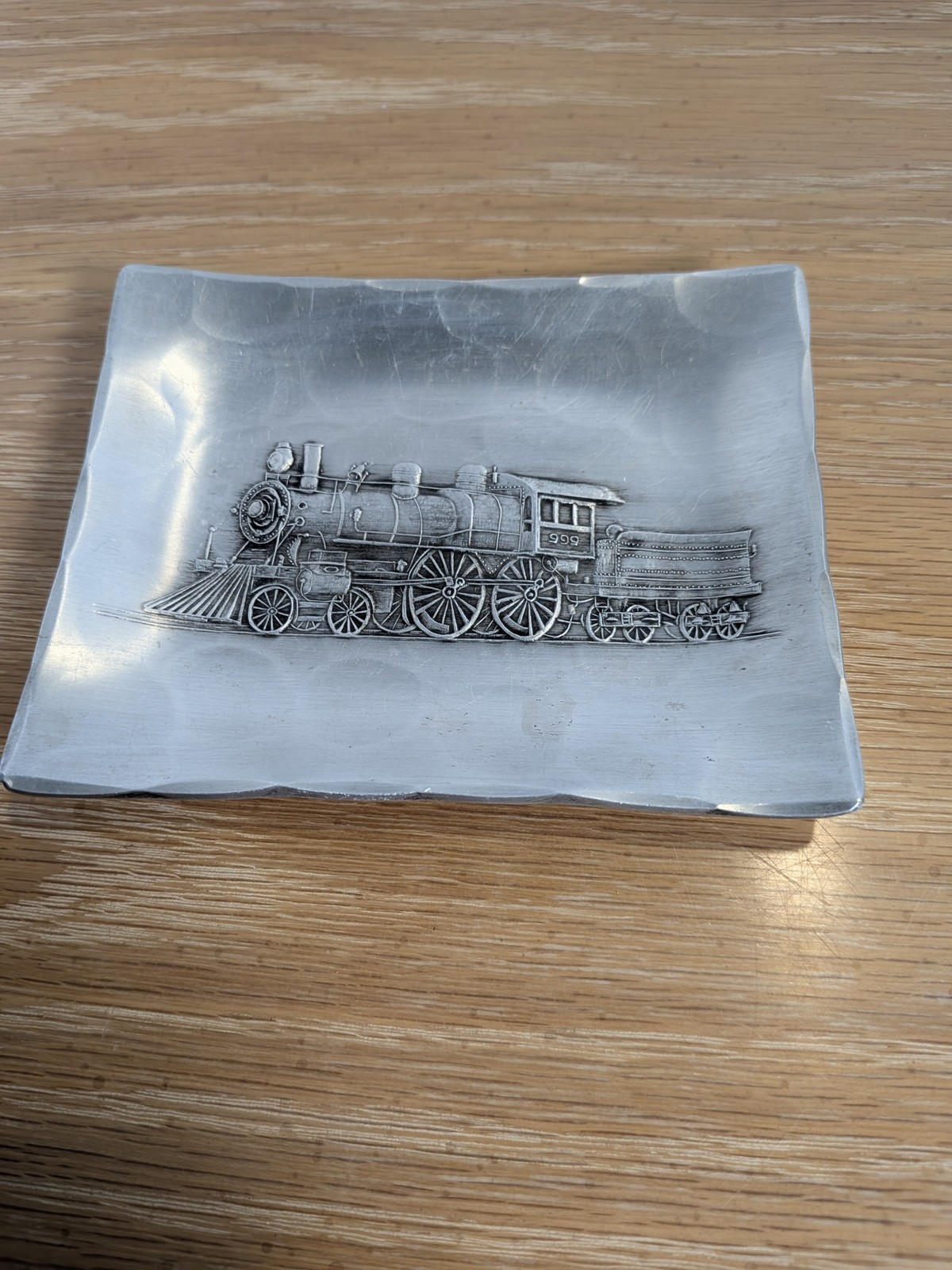 Vintage Wendell August Forge Hammered Aluminum Tray Locomotive No 999 Train