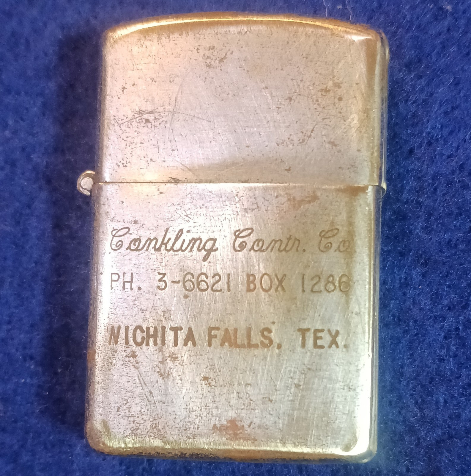 Vintage Conkling Cont. Co. Wichita Falls TX Advertising Cigarette Lighter