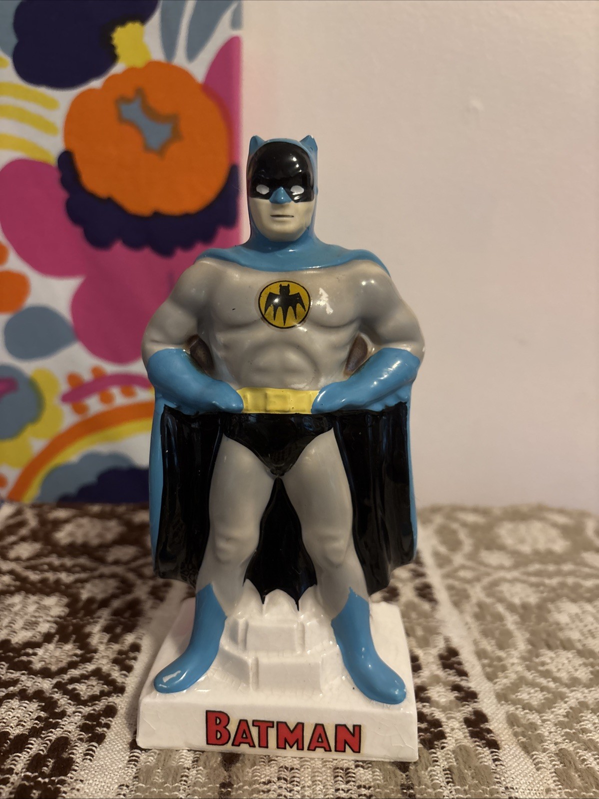 Vintage 1966 Batman Ceramic Piggy Bank Lego Japan National Periodical.