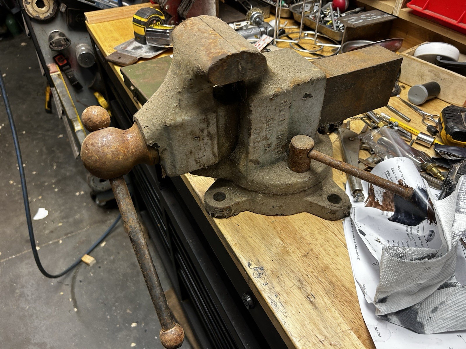 Vintage Reed 204 Bench Vise With Swivel Base 4” Jaws