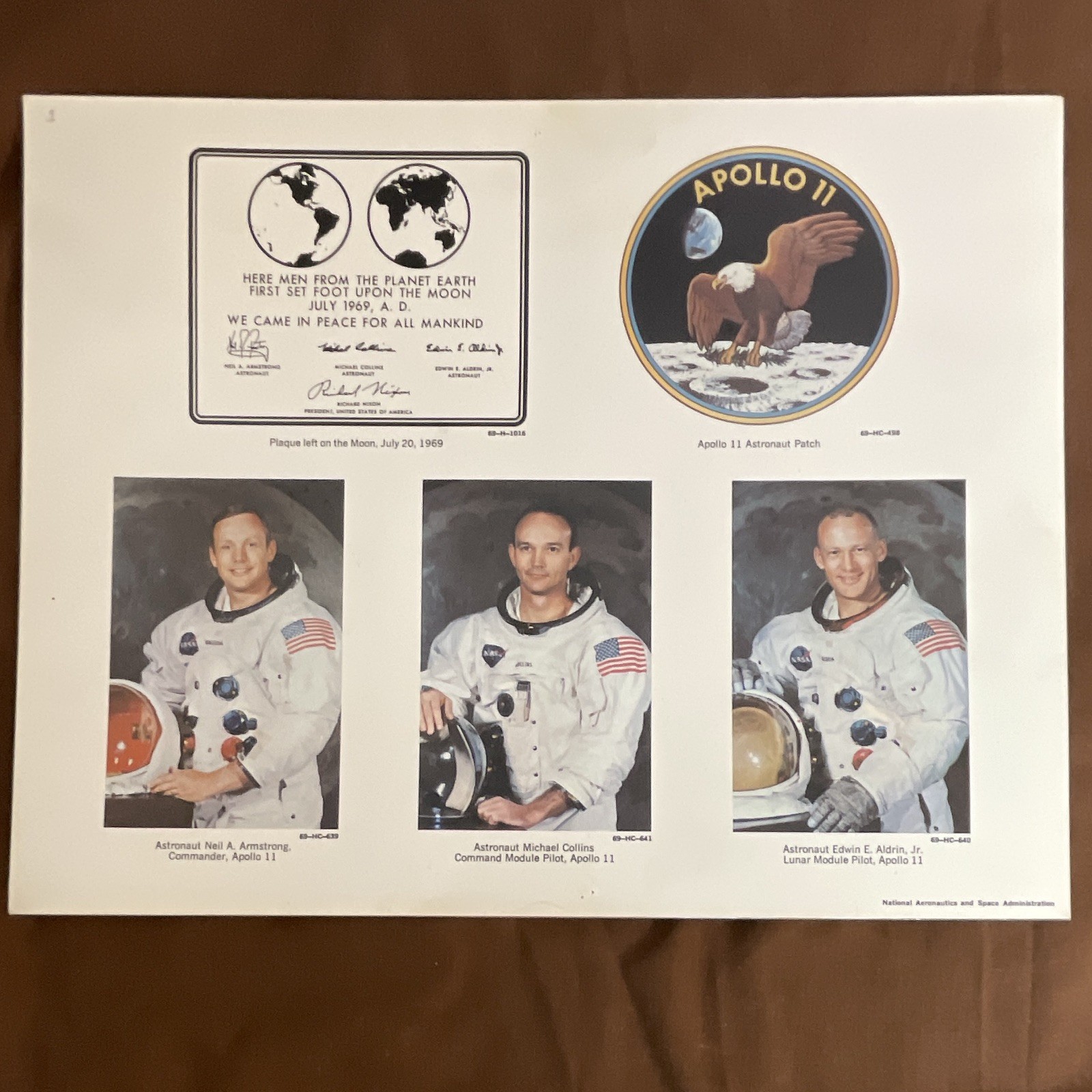  NASA Apollo 11 Picture Set Complete 12 Prints 11x14 -See description