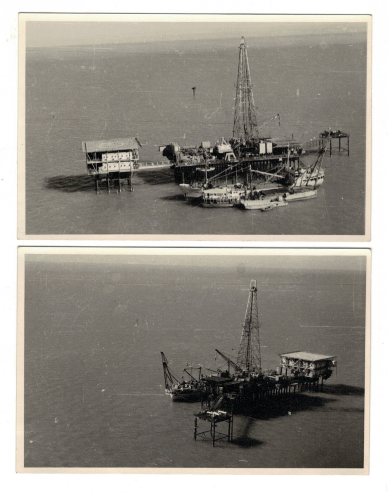 AR2020 - MIDDLE EAST PERSION GULF, AGIP OIL rig PLATFORM 1961 - 2x RARE RPPC AR2020 - MIDDLE EAST PERSION GULF, AGIP OIL rig PLATFORM 1961 - 2x RARE RPPC