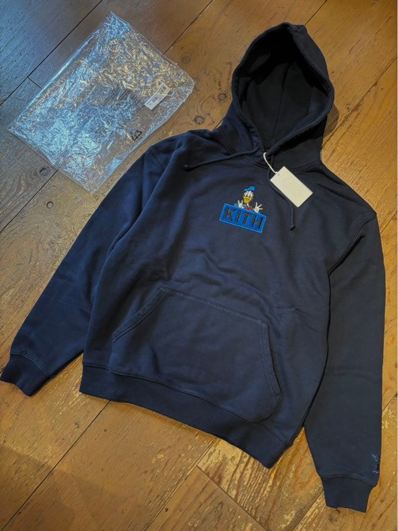 KITH x Disney Donald Duck Box Logo Hoodie Nocturnal Navy XS Rare