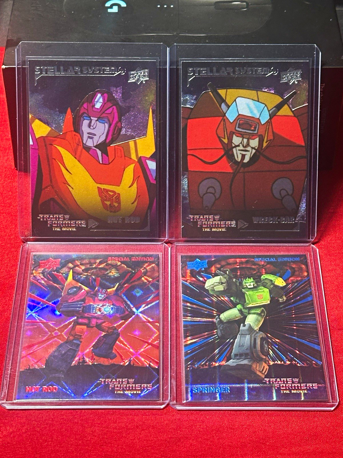 Upper Deck Transformers 40th Anniversary 4-Card Lot Hot Rod /1986 Springer Blue