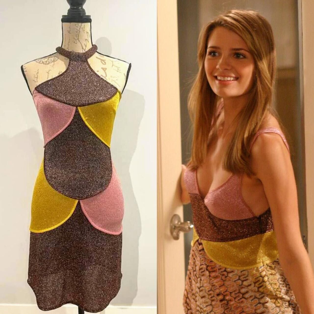 Marissa Cooper Alt style Missoni Tri-Color Knit Mini Dress 40 EU