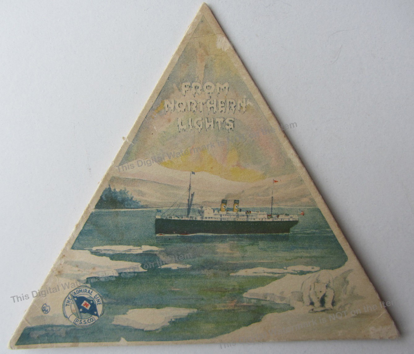 1917 Pacific Steamship Co Menu SS Governor From Northern Lights to Southern Sun