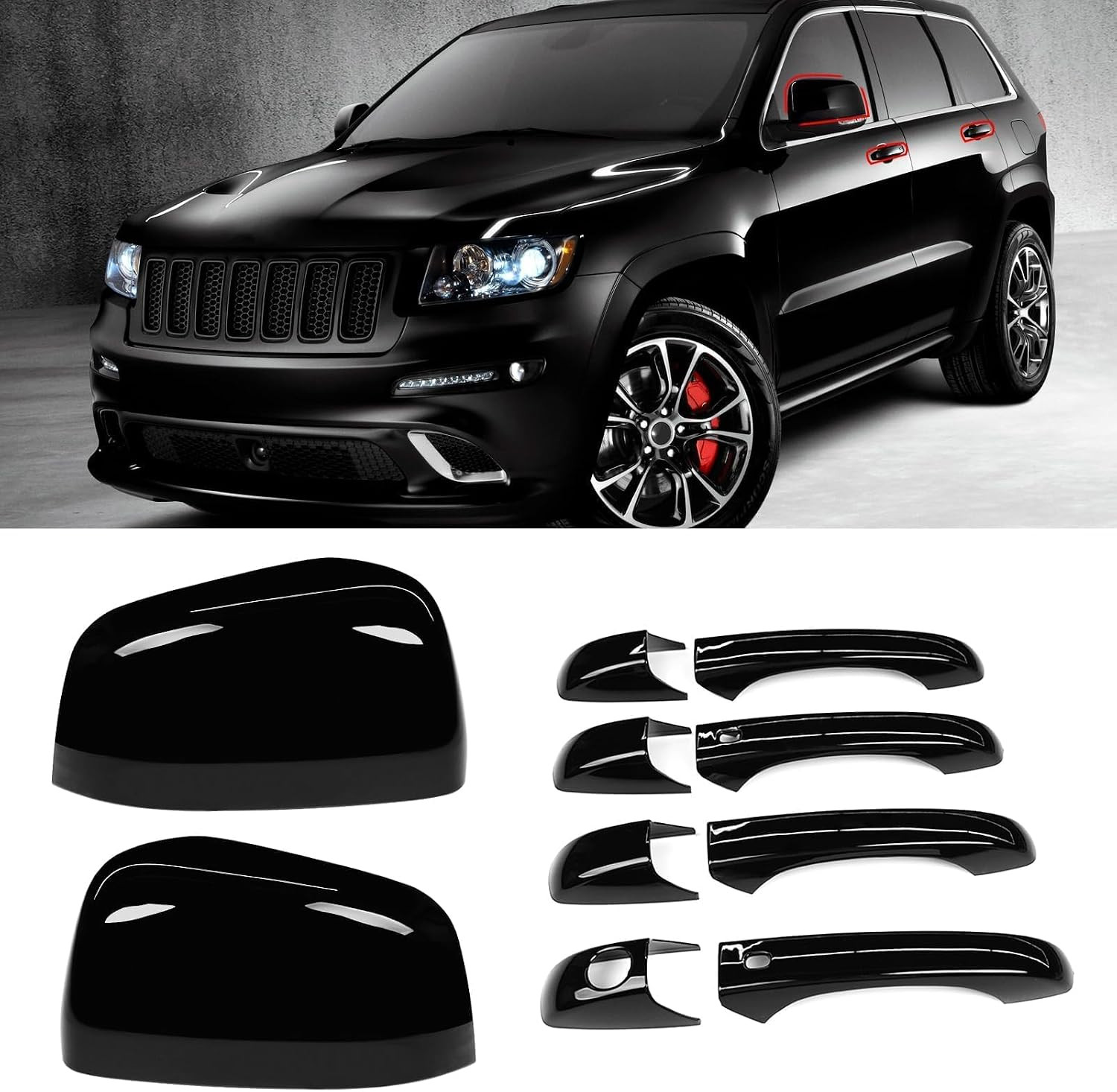 Fit for 2011-2021 Jeep Grand Cherokee Mirror Cover&Outer Door Handle