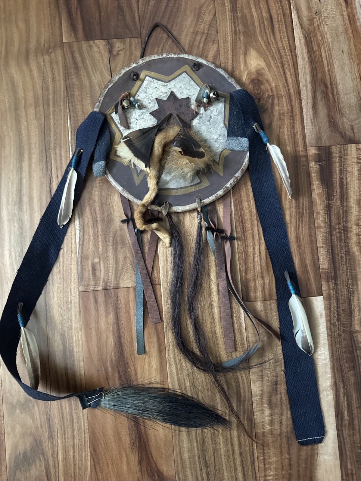 Vintage Bridget Eagle Feather Spirit of the Plains Shooting Star Shield 10” Dia