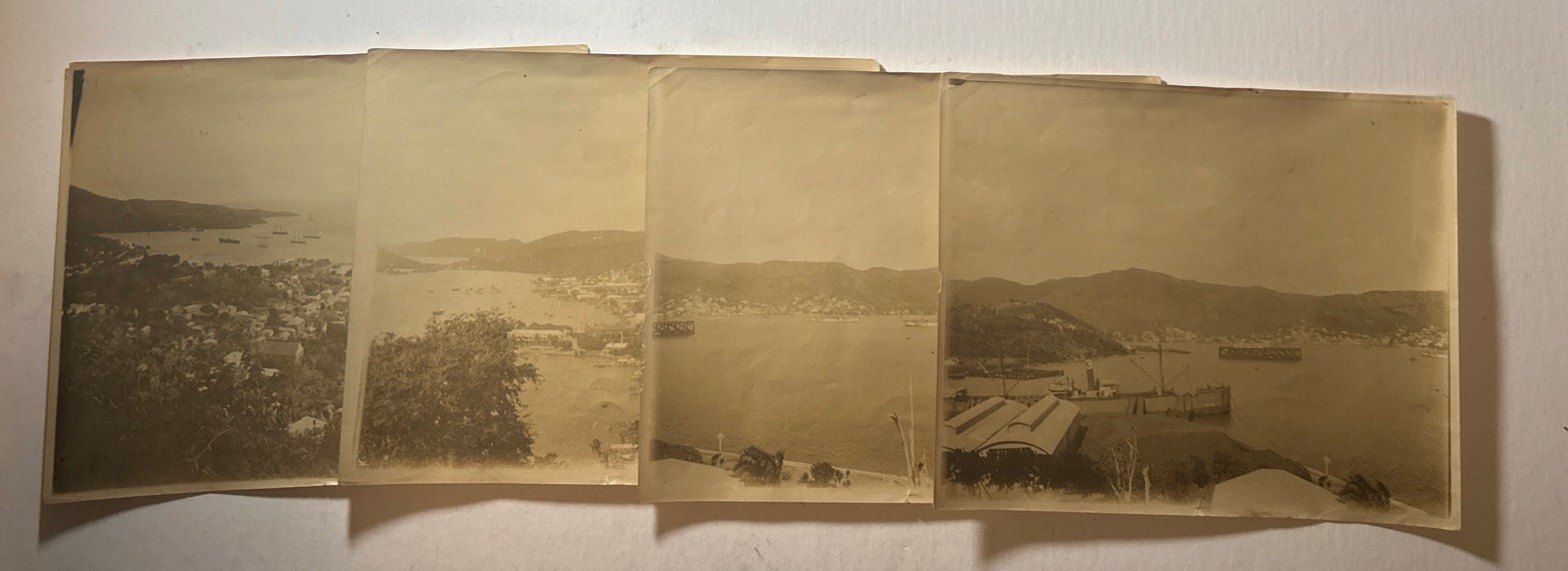 Antique Photo Lot 4 St Thomas Virgin Islands Harbor Charlotte Amalie Panorama