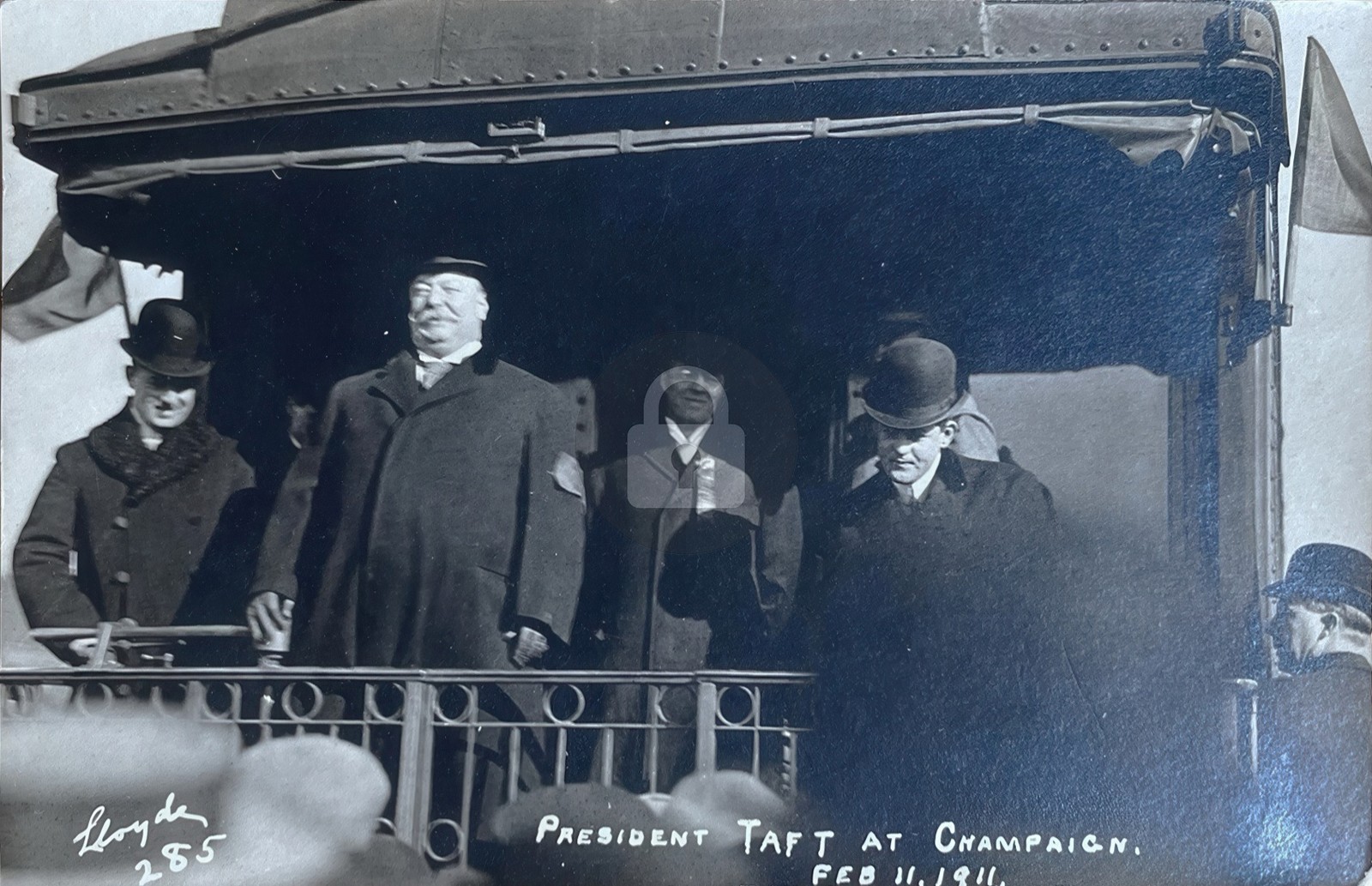 President Taft Campaign Whistle Stop Champaign IL Illinois RPPC Postcard COPY